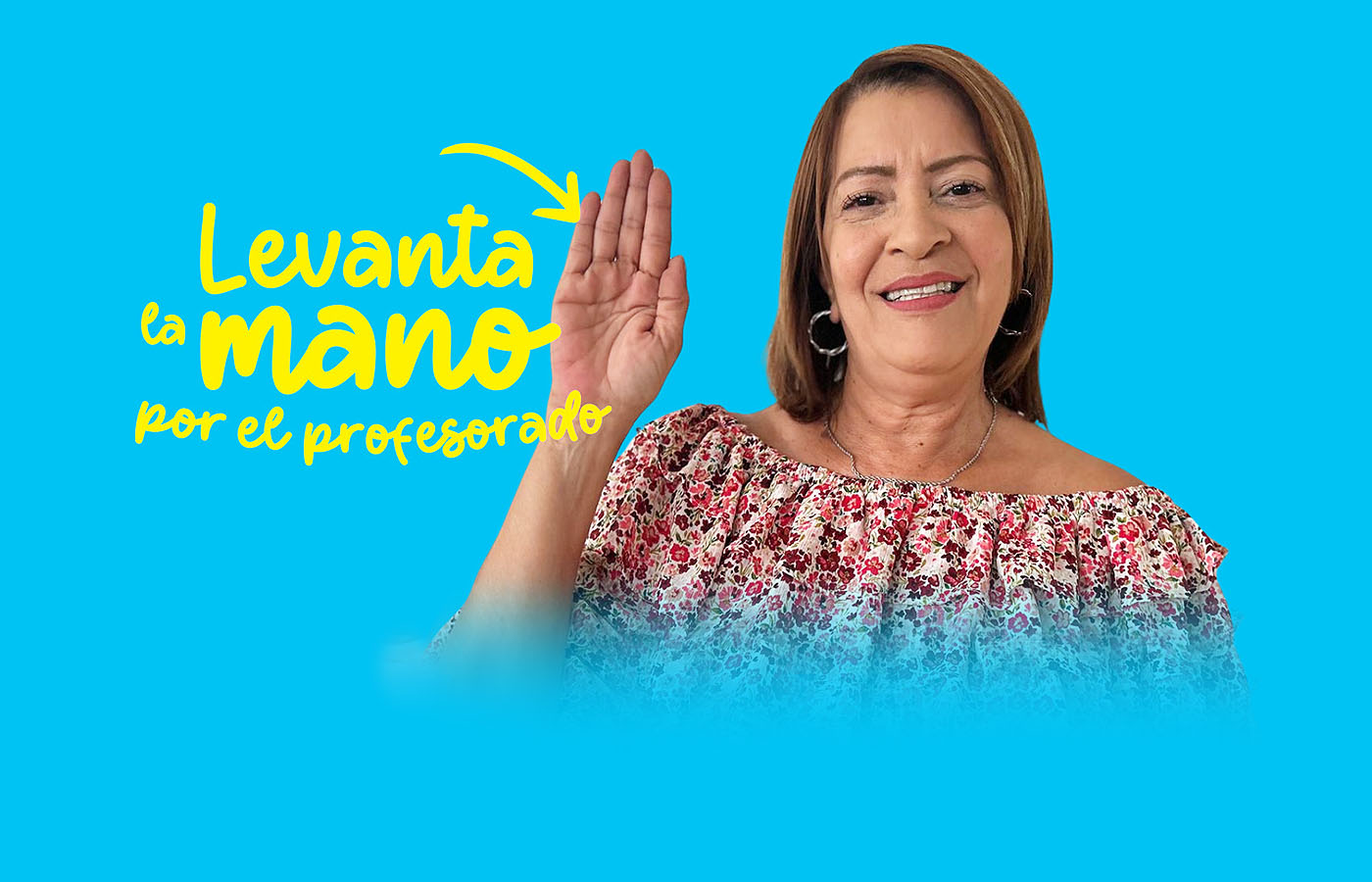 Imagen de la campaña Levanta la mano por el profesorado.